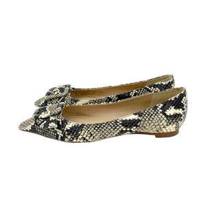 Sam Edelman Sonja Buckle Pointed Toe Snake Print Leather Slip On Flats SZ 5